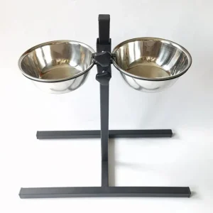 Bols alimentaires en acier inoxydable pour chats, alimentation et eau réglables en hauteur, Double bol, accessoires portables pour chats, produits