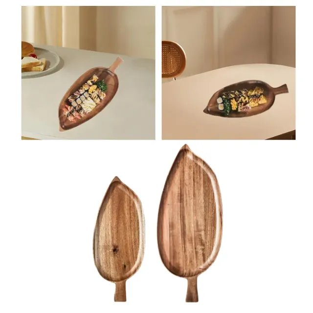Plateau de service décoratif en bois – vue 4