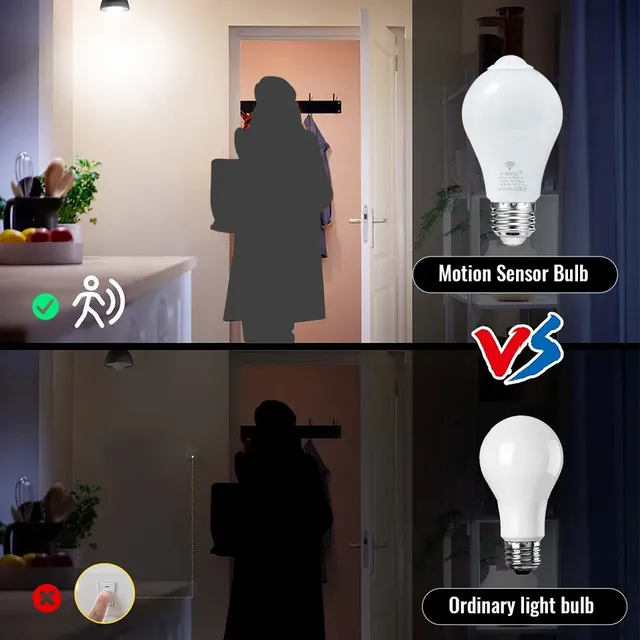 4 pièces ampoule LED Radar capteur de mouvement ampoule… – vue 4