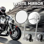Rétroviseur de moto convexe rond de style rétro personnalisé, pour miroir modèle universel vintage à clipser de 22-25mm, 1 paire