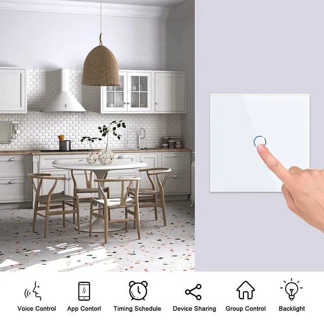Wifi mur tactile commutateur intelligent ue aucun fil… – vue 2