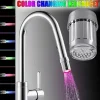 Robinet LED à couleur changeante pour salle de bains, robinets de cuisine, alimenté par pression d&rsquo;eau, lumière automatique à 7 couleurs, aucun outil nécessaire de batterie