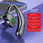 Écouteurs sans fil Bluetooth 5.4, batterie longue durée, affichage numérique à une oreille, écouteurs de sport, de sommeil et de musique