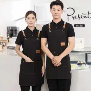 Tablier de cuisine imperméable pour femmes/hommes avec poches travail Mandil nettoyage tablier Restaurant boutique serveur uniforme de travail Tablier de cuisine imperméable pour femmes/hommes avec poches travail Mandil nettoyage tablier Restaurant boutique serveur uniforme de travail