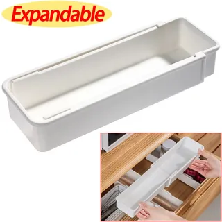 Organisateur tiroir extensible plastique blanc réglable coulissant…