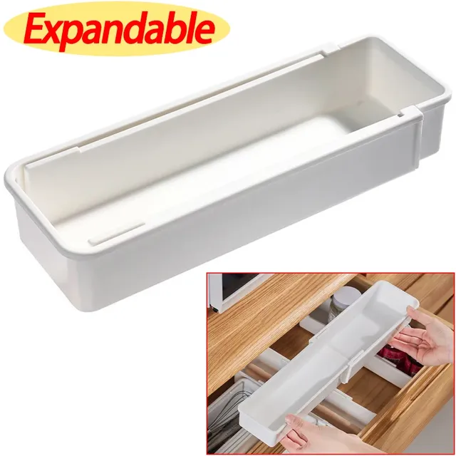 Organisateur tiroir extensible plastique blanc réglable…