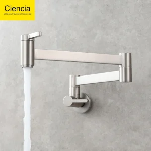 CistudBrass-Remplisseur de pot rotatif, pliable, allongé avec bras oscillants à double joint, froid uniquement, cuisine, 360 CistudBrass-Remplisseur de pot rotatif, pliable, allongé avec bras oscillants à double joint, froid uniquement, cuisine, 360