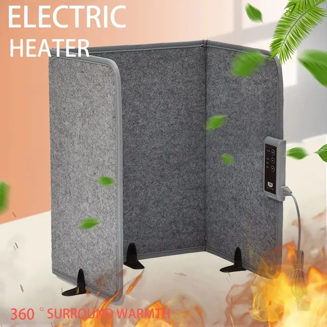 Chauffe pieds électrique pliable trois volets fibre…