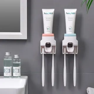 Distributeur automatique dentifrice mural porte brosses double compact…