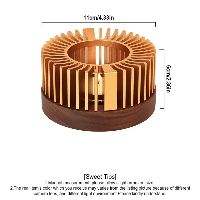 Chauffe théière porte bougie socle bois massif coiffe… – vue 3