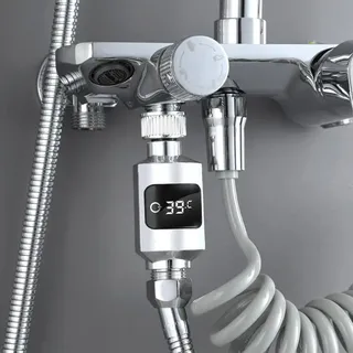 Thermomètre douche numérique LED étanche chromé compact affichage…