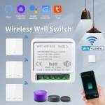 Tuya-Joli d&rsquo;éclairage intelligent WiFi, RF sans fil, bouton poussoir, interrupteur mural, via Alexa, Google Home, Alice Smart Life App, 433MHz
