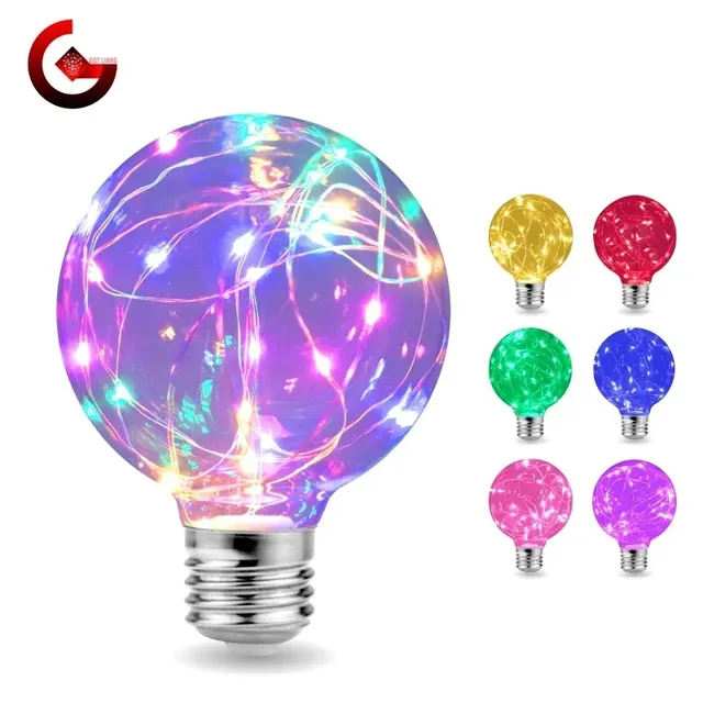 LED Edison chaîne ampoule E27 110V 220V G95 coloré RGB…
