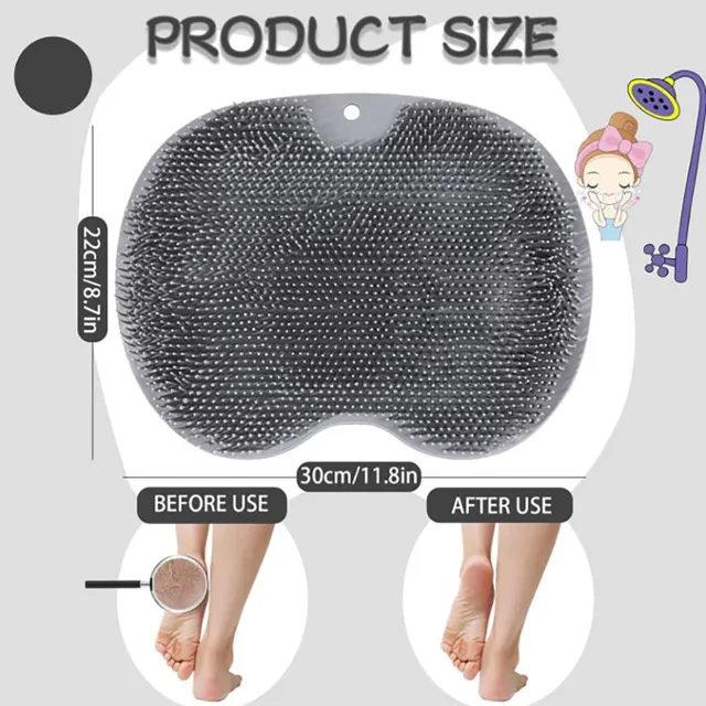 Tapis brosse douche silicone souple gris picots fins… – vue 6