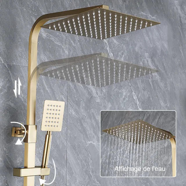 Colonne douche murale complète pommeau pluie grande tête… – vue 4