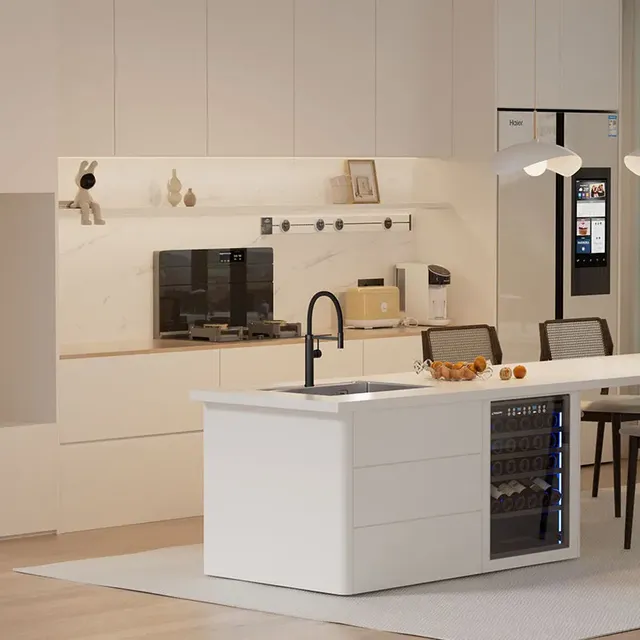 Robinet de cuisine en laiton à côtes noires – vue 5