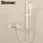 Nouveau Design Simple cascade à trois vitesses blanc salle de bain système de douche ensemble laiton gris chaud et froid baignoire ensemble de douche mural