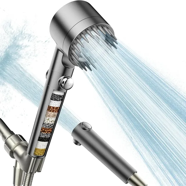 Pommeau de douche filtré haute pression avec main