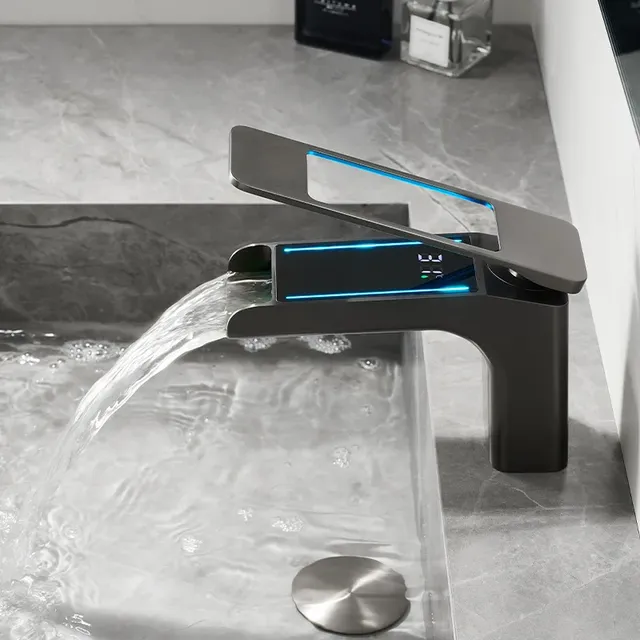Mitigeur lavabo monocommande cascade bec plat large… – vue 2