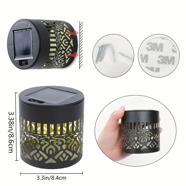 1-2 Kits lanterne murale solaire en métal applique… – vue 3