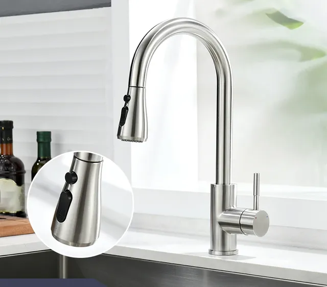 Robinet de cuisine en Nickel brossé – vue 2