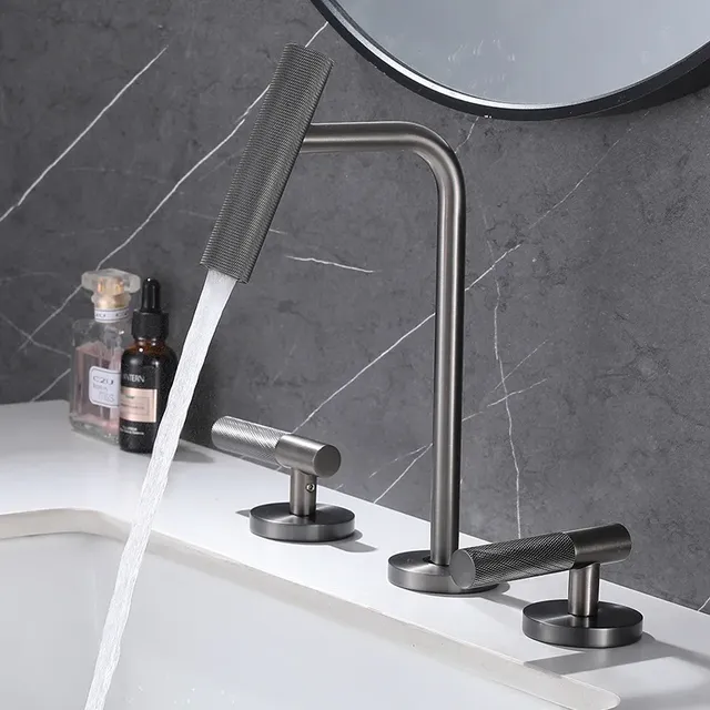 Robinet de Lavabo à Eau Chaude et Froide en Laiton – vue 2