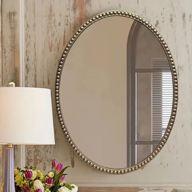 Ellipse miroir rond salle de bain européen rétro mur… – vue 3