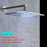Pommeau douche pluie carré acier inox noir mat LED… – vue 5