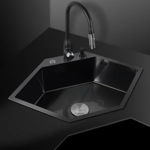 Éviers de cuisine en forme de diamant, accessoires de cuisine en acier inoxydable, égouttoir à vaisselle d’angle créatif, lavabo pour la maison, grande fente unique Éviers de cuisine en forme de diamant, accessoires de cuisine en acier inoxydable, égouttoir à vaisselle d’angle créatif, lavabo pour la maison, grande fente unique