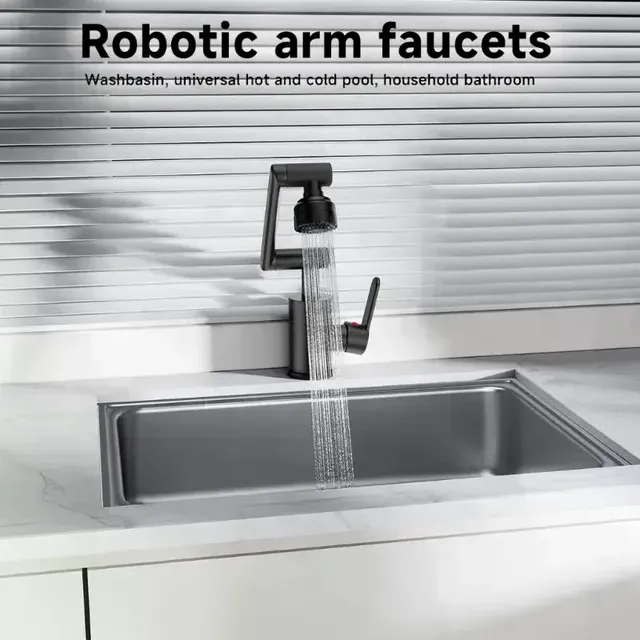 Robinet cuisine inoxydable rotatif 360 rotation murale… – vue 4
