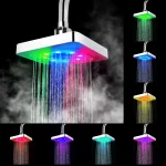 Pommeau de douche LED à effet pluie ultra-silencieux, puissance de débit d&rsquo;eau, Sir Aton, 7 couleurs graduelles Proxy