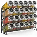 Étagère à épices de cuisine, organisateur d&rsquo;épices à 4 niveaux, étagère murale en acier au carbone sans pots à épices pour armoire, étagère de rangement de garde-manger de cuisine