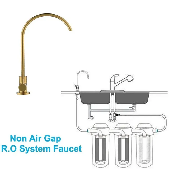 Robinet purificateur d'eau potable en or brossé – vue 3