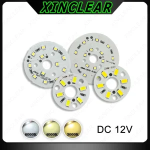 Panneau lumineux 12V LED 3W 5W 7W 12V basse tension source lumineuse DC lumière blanche chaude 32mm 48mm 65mm DIY panneau lumineux rond