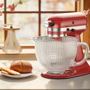 Bol en verre pour mélangeur Kitchenaid 4.5 5 litres, bol mélangeur à tête inclinable pour batteur sur socle avec marquages de mesure du bec verseur Bol en verre pour mélangeur Kitchenaid 4.5 5 litres, bol mélangeur à tête inclinable pour batteur sur socle avec marquages de mesure du bec verseur