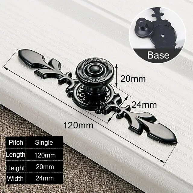 Poignée Bouton Meuble Noir Mat Aluminium Robuste Moderne… – vue 4