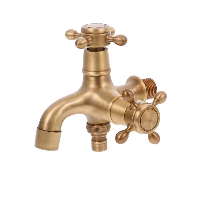 Petit robinet de piscine rétro en laiton Antique – vue 4