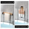 Porte serviettes mural métallique bois clair acier noir… – vue 3