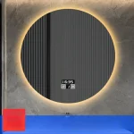 Miroir de salle de bains rond d&rsquo;hôtel de mode, salle de bains Led intelligente, Anti-buée, capteur de maquillage lumineux, miroir de douche mural suspendu, vanité