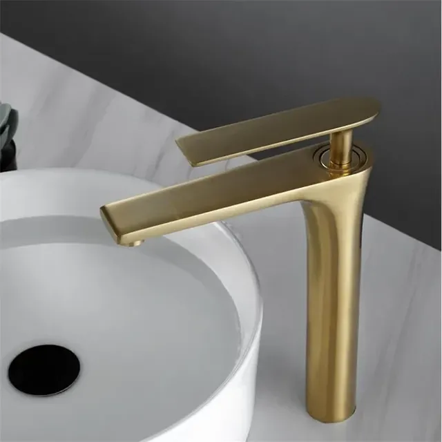 Tuqiu salle de bains en laiton doré brossé lavabo de… – vue 4