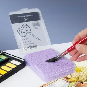 Éponge de nettoyage de peinture pigmentée aquarelle en boîte, éponge de peinture absorbant l&rsquo;eau, outil d&rsquo;éponge de peinture à l&rsquo;aquarelle, fournitures d&rsquo;art