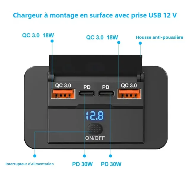Adaptateur de prise de chargeur de voiture avec… – vue 2