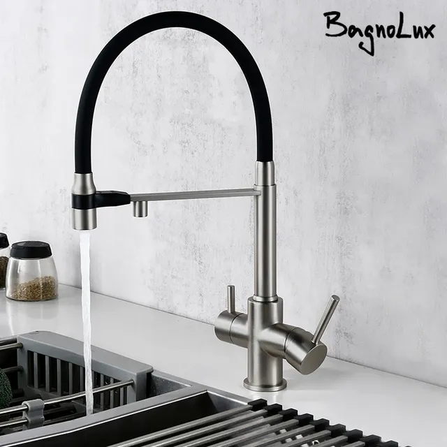 Robinet de cuisine en nickel brossé