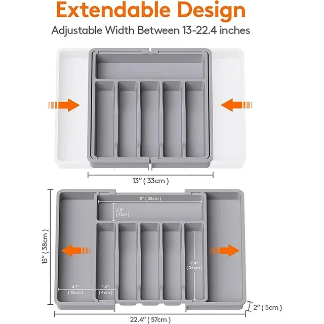 Organisateur tiroir extensible couverts ustensiles…