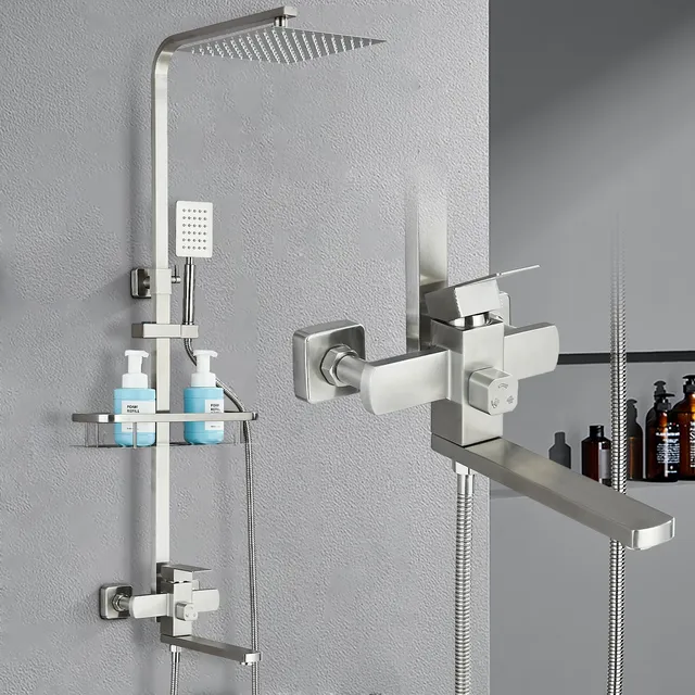 Ensemble de douche à chaud et froid en dégradbrossé
