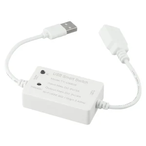 module contrôleur commutateur intelligent wifi vocal usb alimentation 5V 3A compact blanc mat bouton tactile témoin led partage familial