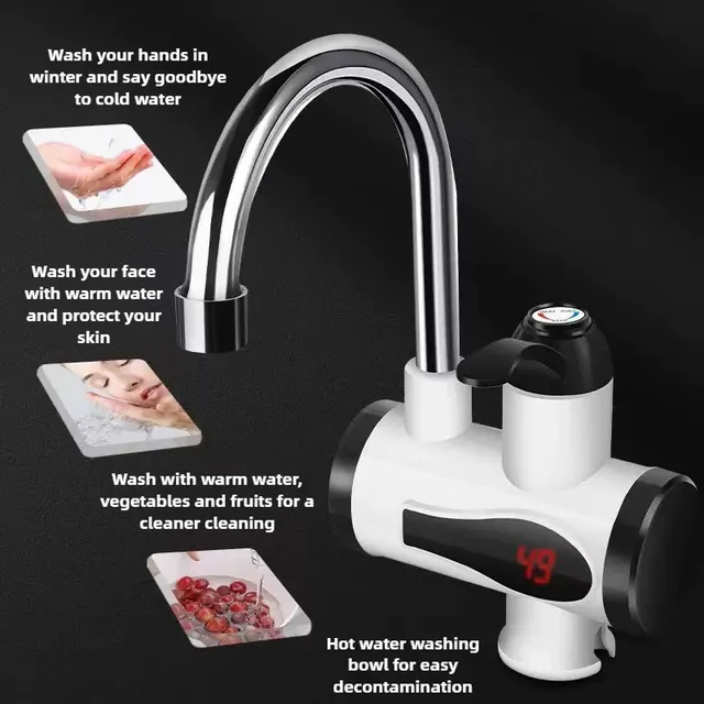 Robinet électrique instantané chauffe eau affichage… – vue 4