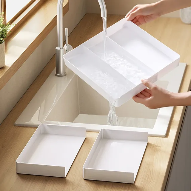 Organisateur tiroir extensible réglable plastique blanc… – vue 3