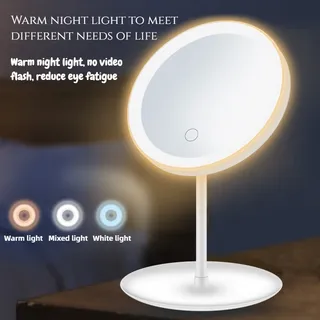 Miroir de maquillage LED avec lumière 5x miroirs miroir de bureau…