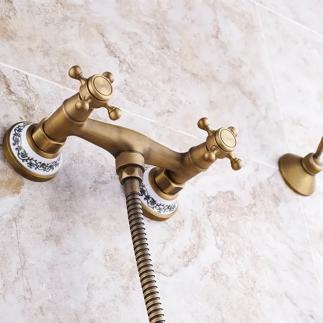 Robinets de douche rétro en laiton Antique – vue 5